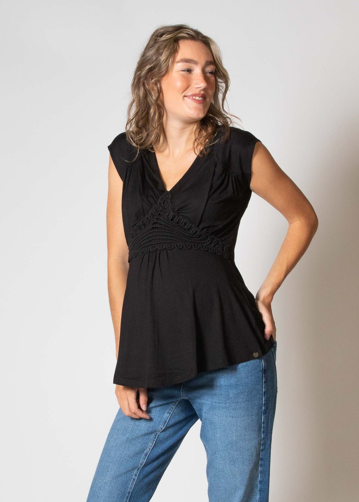 Shirt sh.sl Nursing Ecovero | Black