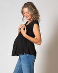Shirt sh.sl. Nursing EcoVero | Black