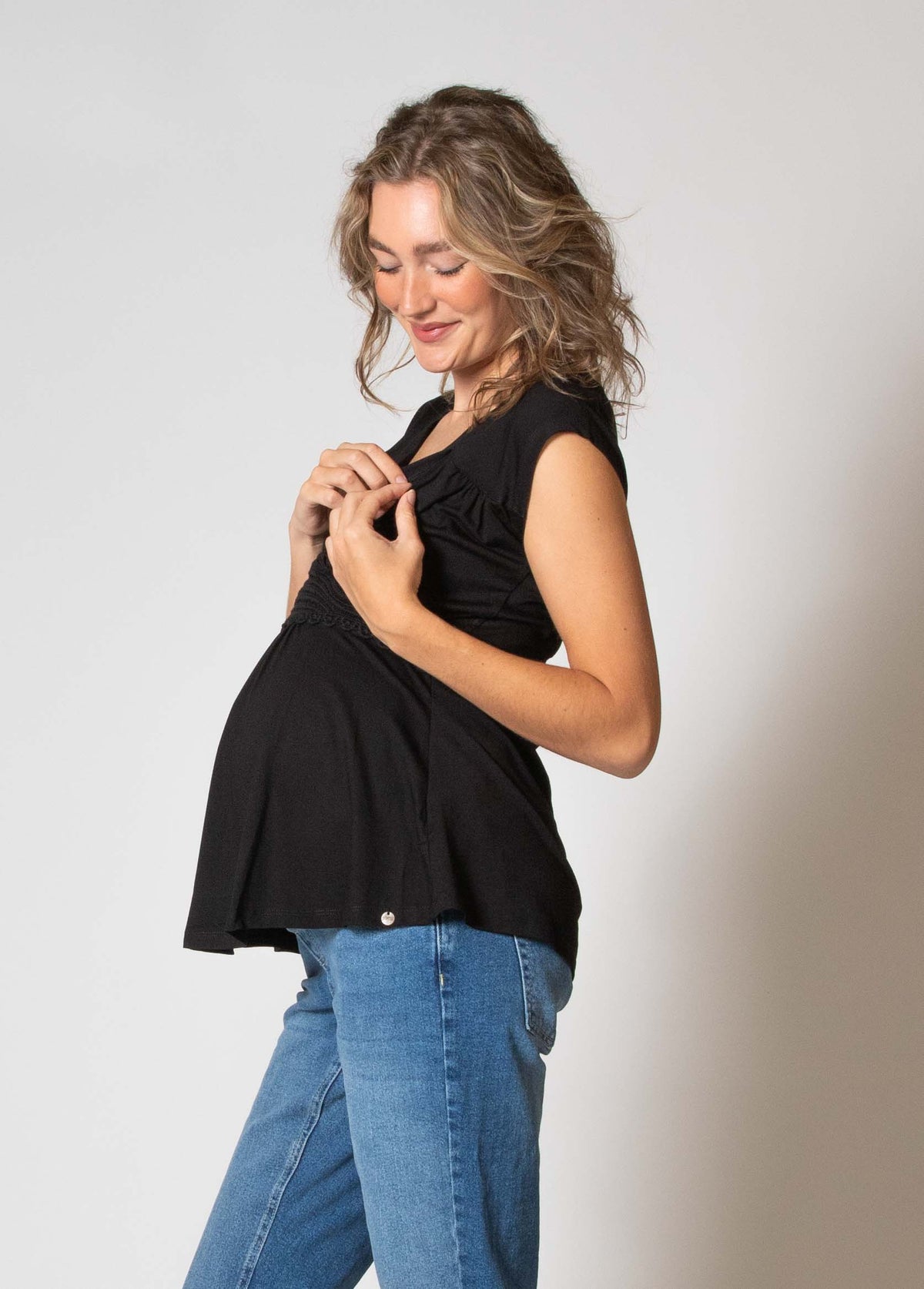 Shirt sh.sl Nursing Ecovero | Black