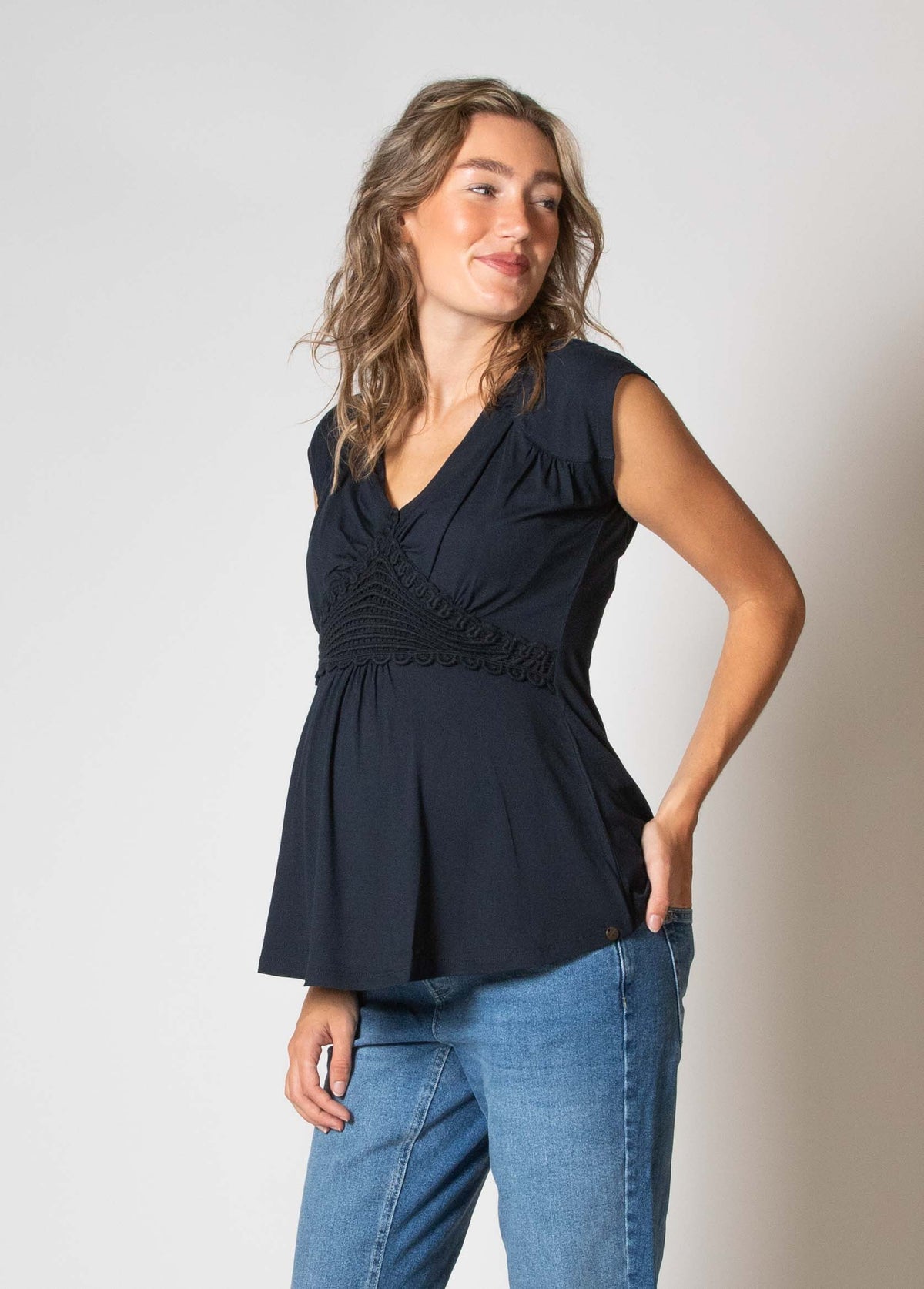 Shirt sh.sl Nursing Ecovero | Navy