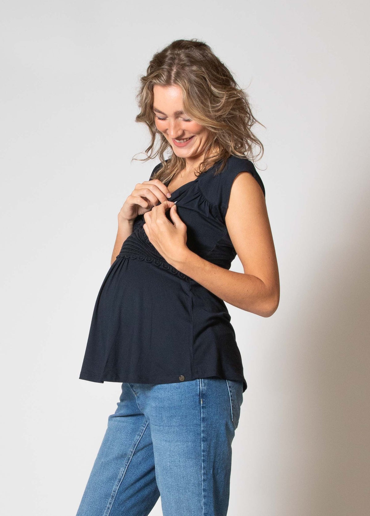 Shirt sh.sl Nursing Ecovero | Navy