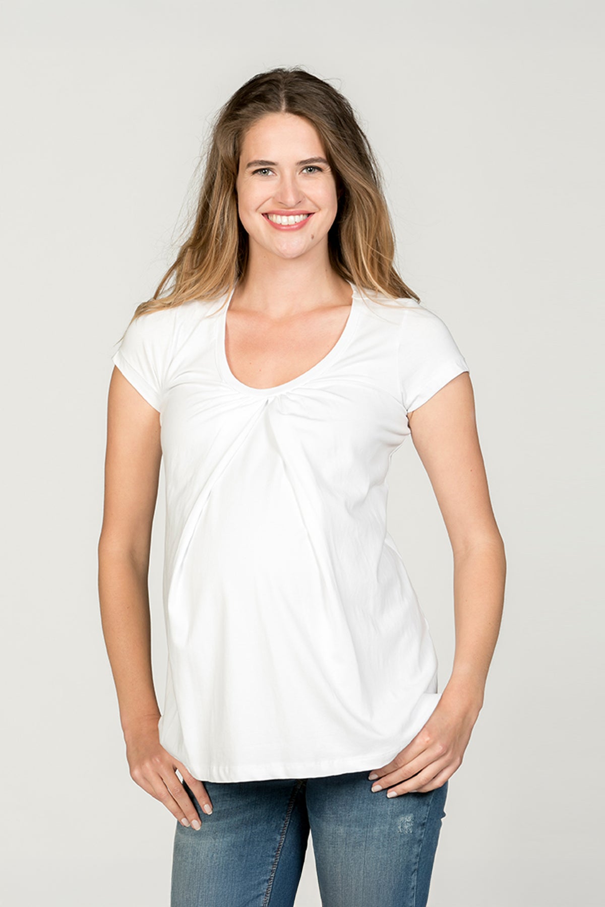 Shirt sh.sl. Nursing Organic Cotton | White