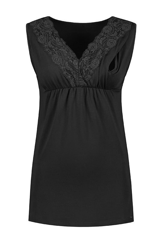 Top Nursing Tencel Lace | Black