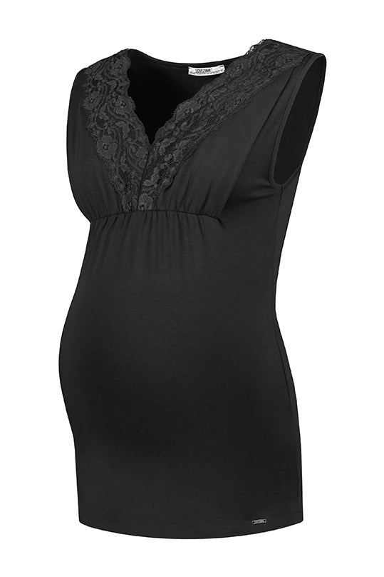 Top Nursing Tencel Lace | Black