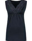 Top Nursing Tencel Lace | Navy