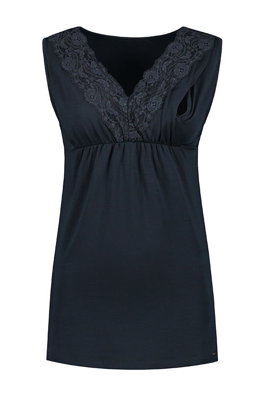 Top Nursing Tencel Lace | Navy