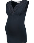 Top Nursing Tencel Lace | Navy