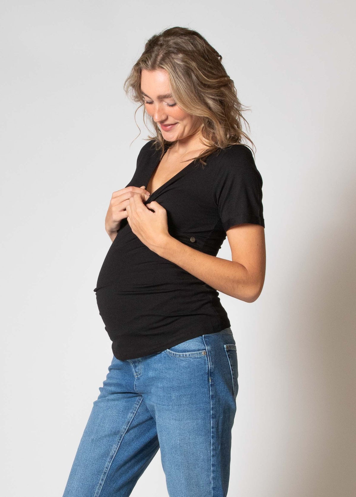 Shirt Nursing sh. sl. EcoVero | Black