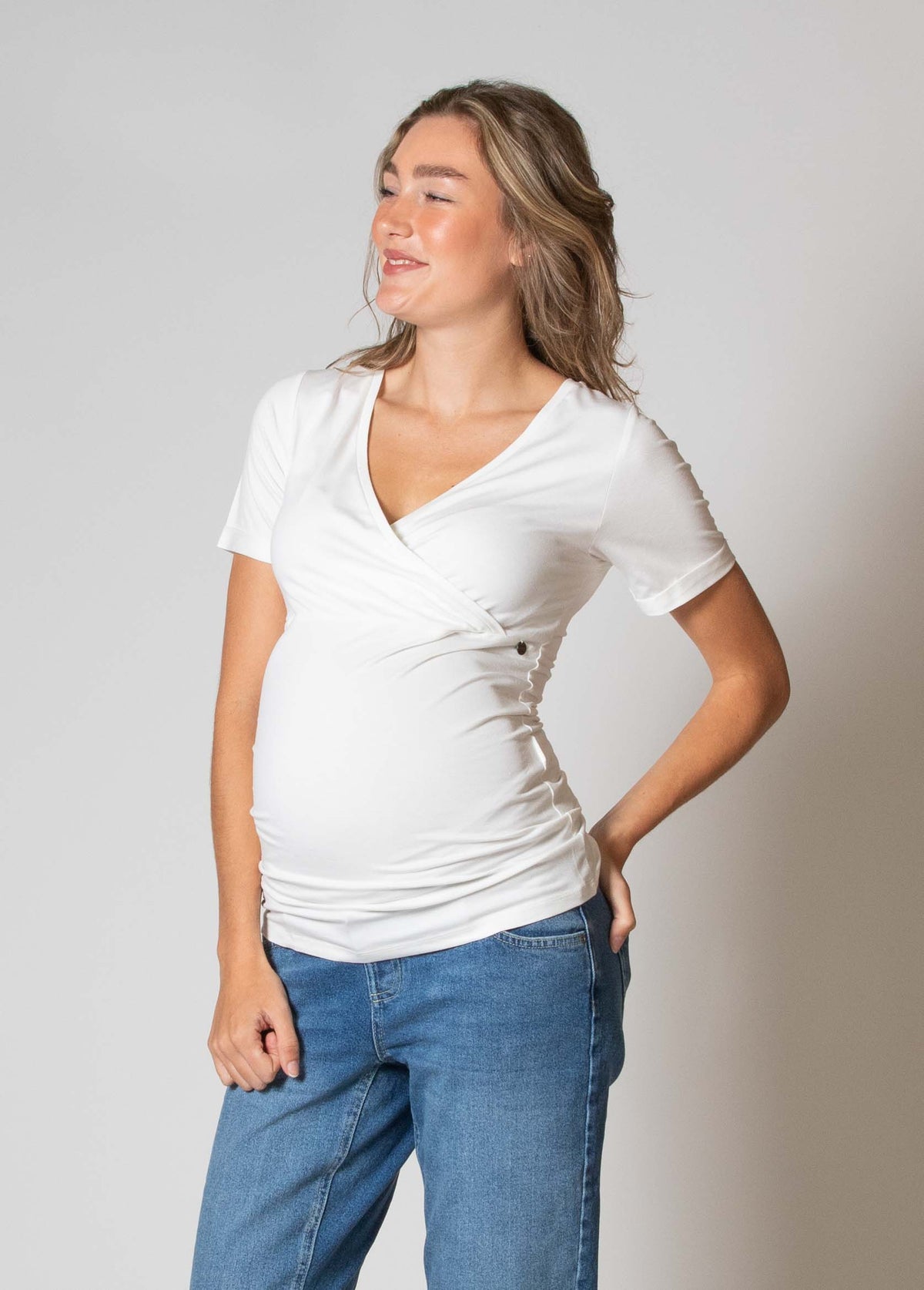 Shirt Nursing sh. sl. EcoVero | Off White