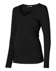 Shirt V-neck l.sl. Ecovero | Black