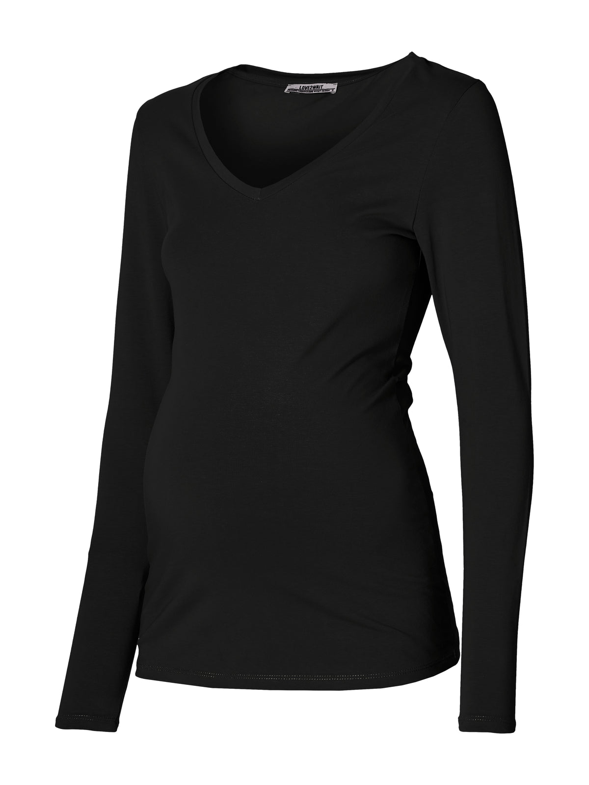 Shirt V-neck l.sl. Ecovero | Black