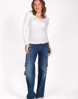 Shirt V-neck l.sl. EcoVero | Off White