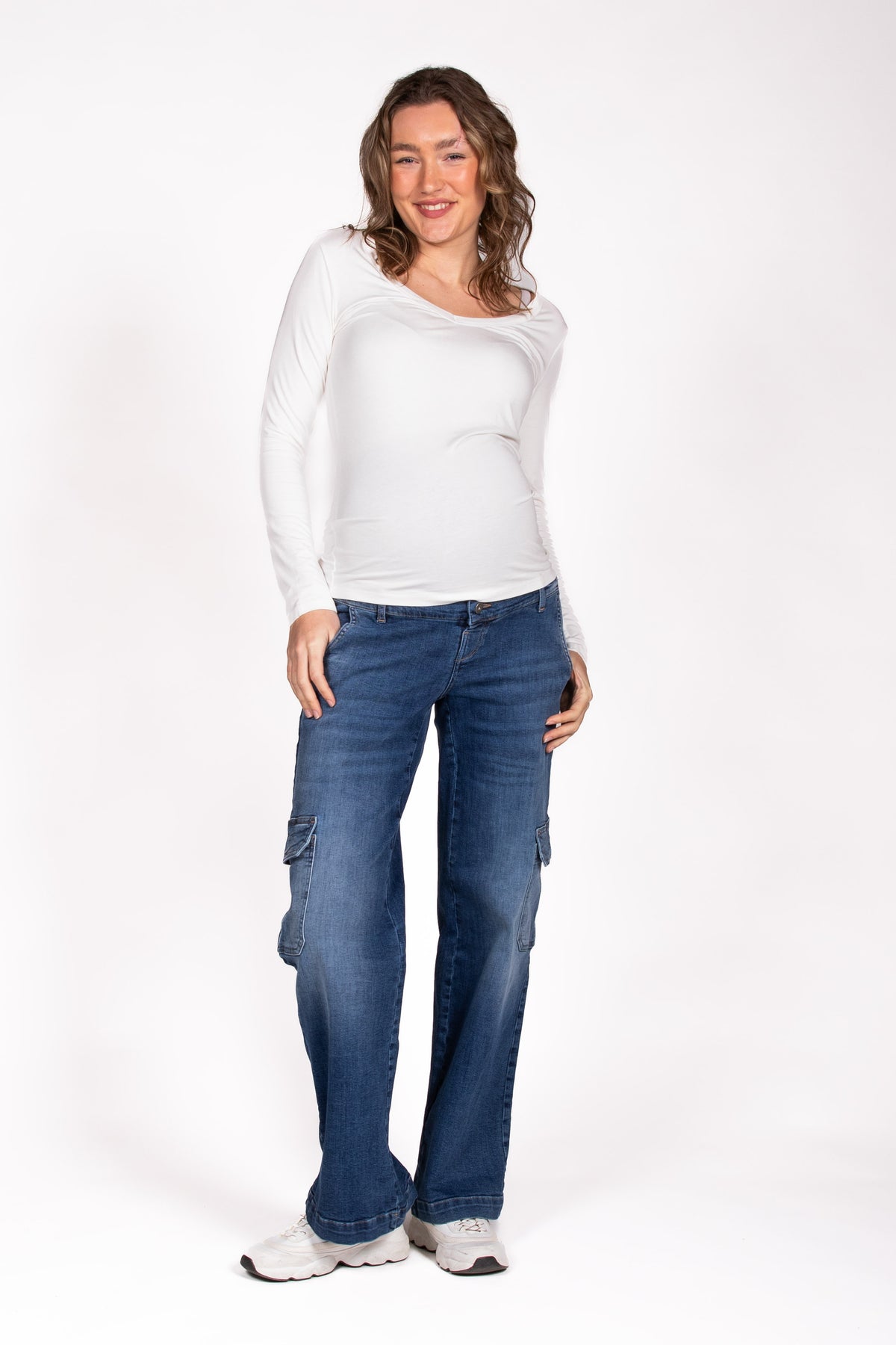 Shirt V-neck l.sl. EcoVero | Off White