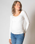 Shirt V-neck l.sl. EcoVero | Off White
