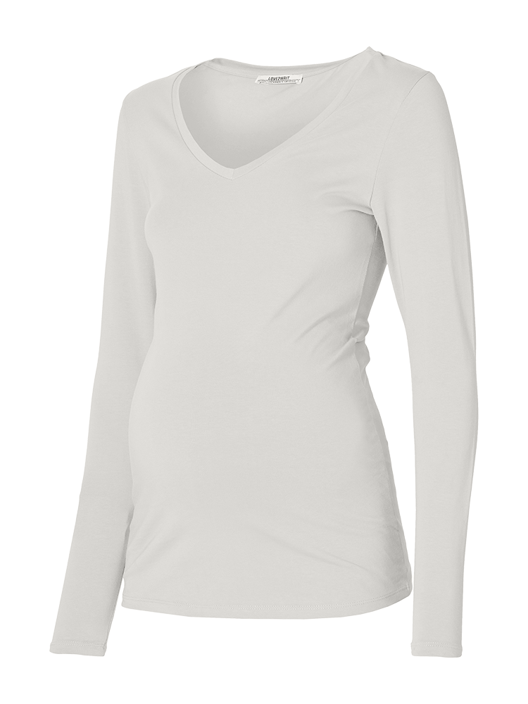 Shirt V-neck l.sl. EcoVero | Off White