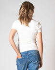 Shirt V-neck sh.sl. EcoVero | Off White