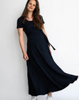 Langes Stillkleid EcoVero | Marineblau
