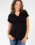 Top Nursing Sleeveless Pleated EcoVero | Black