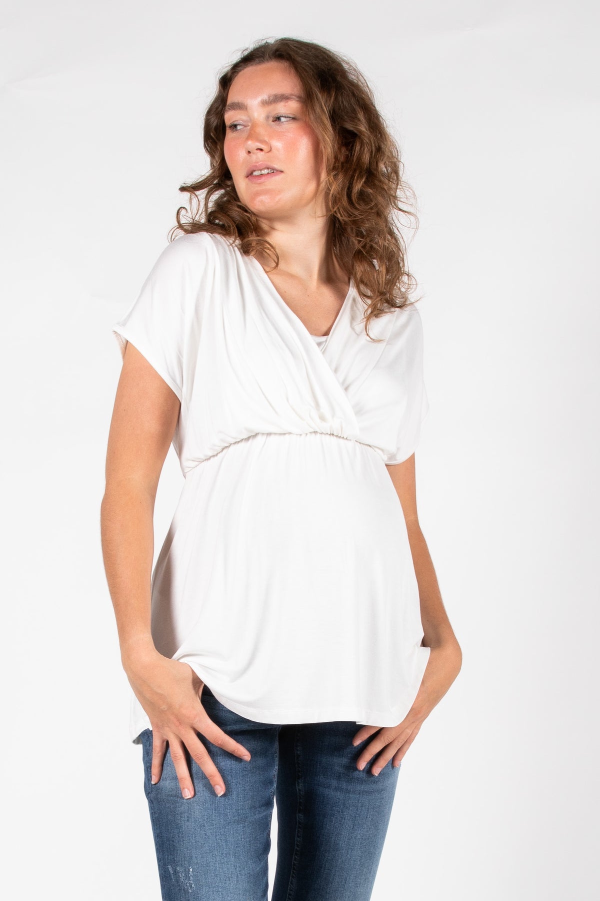 Top Nursing Sleeveless Pleated EcoVero | Off White