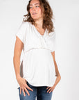 Top Nursing Sleeveless Pleated EcoVero | Off White