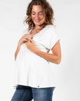 Top Nursing Sleeveless Pleated EcoVero | Off White