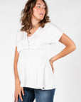 Top Nursing Sleeveless Pleated EcoVero | Off White