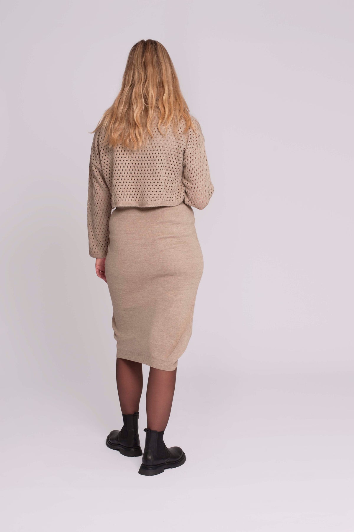 Dress Twinset + Cropped Sweater | Sand