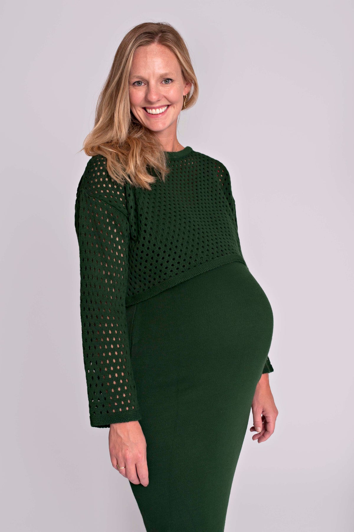 Dress Twinset + Cropped Sweater | Green