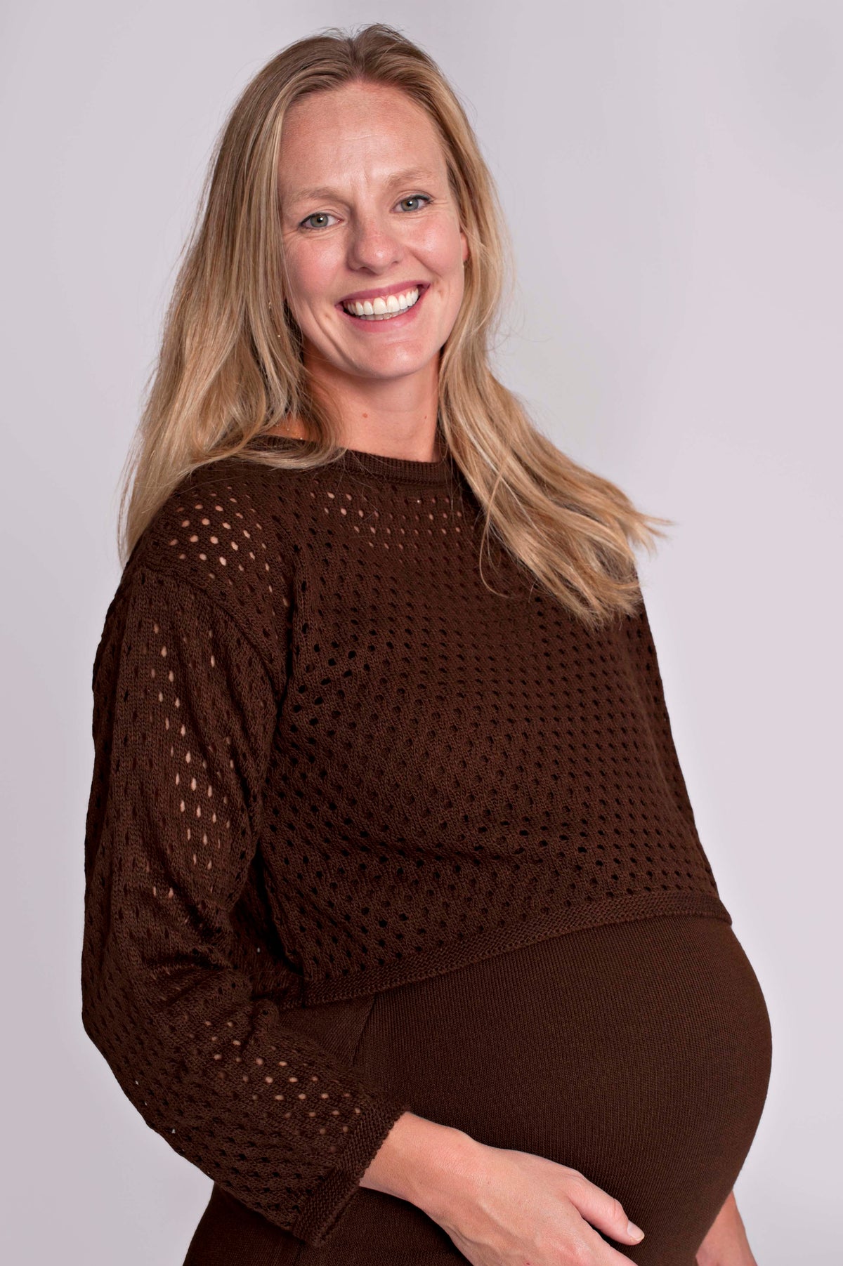 Dress Twinset + Cropped Sweater | Brown
