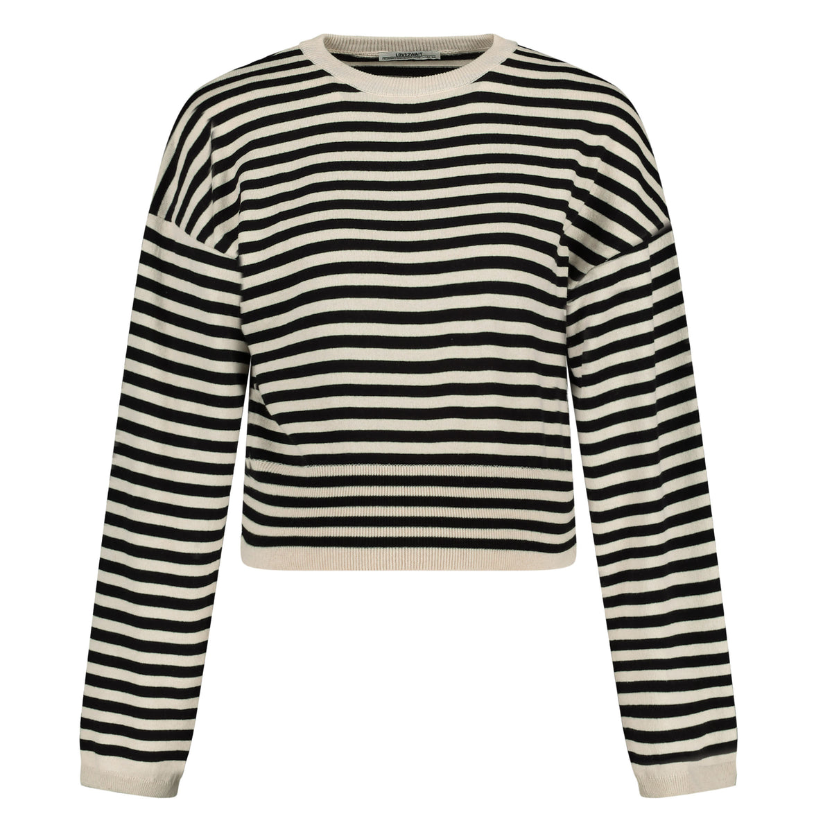 Knit Cropped | AOP Black Stripe