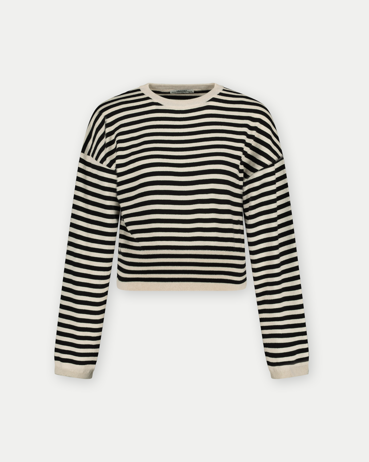 Knit Cropped | AOP Black Stripe