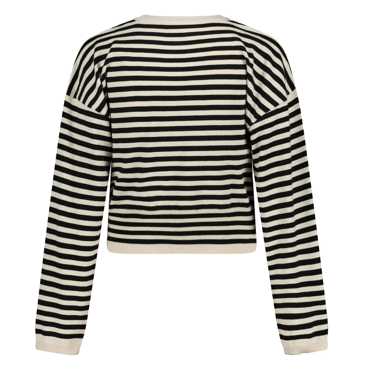 Knit Cropped | AOP Black Stripe