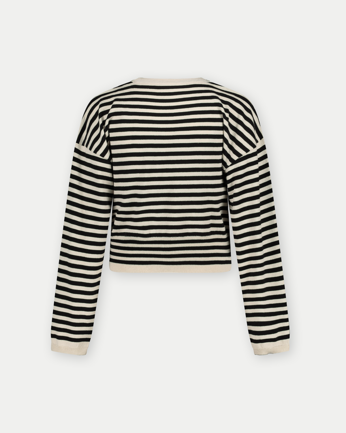 Knit Cropped | AOP Black Stripe