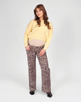Jeans Julia Sustainable 32" Wide leg | AOP Taupe Animal