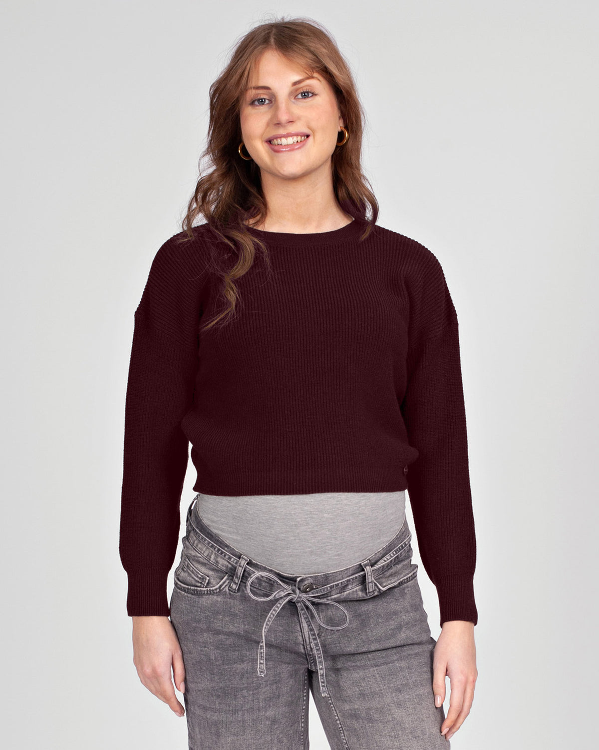 Knit Cropped | Burgundy