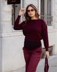 Knit Cropped | Burgundy