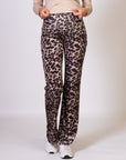 Pants Flared Velvet Leopard | Dessin