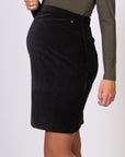 Skirt Rib Velvet | Black