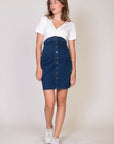 Skirt Powerstretch Buttoned | Stone Wash