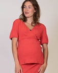 Shirt Nursing Crepe | Coral Red