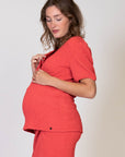 Shirt Nursing Crepe | Coral Red