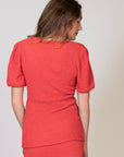 Shirt Nursing Crepe | Coral Red