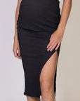 Skirt Split Crepe | Black