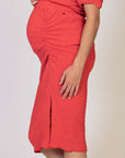 Skirt Split Crepe | Coral Red