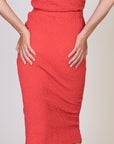 Skirt Split Crepe | Coral Red