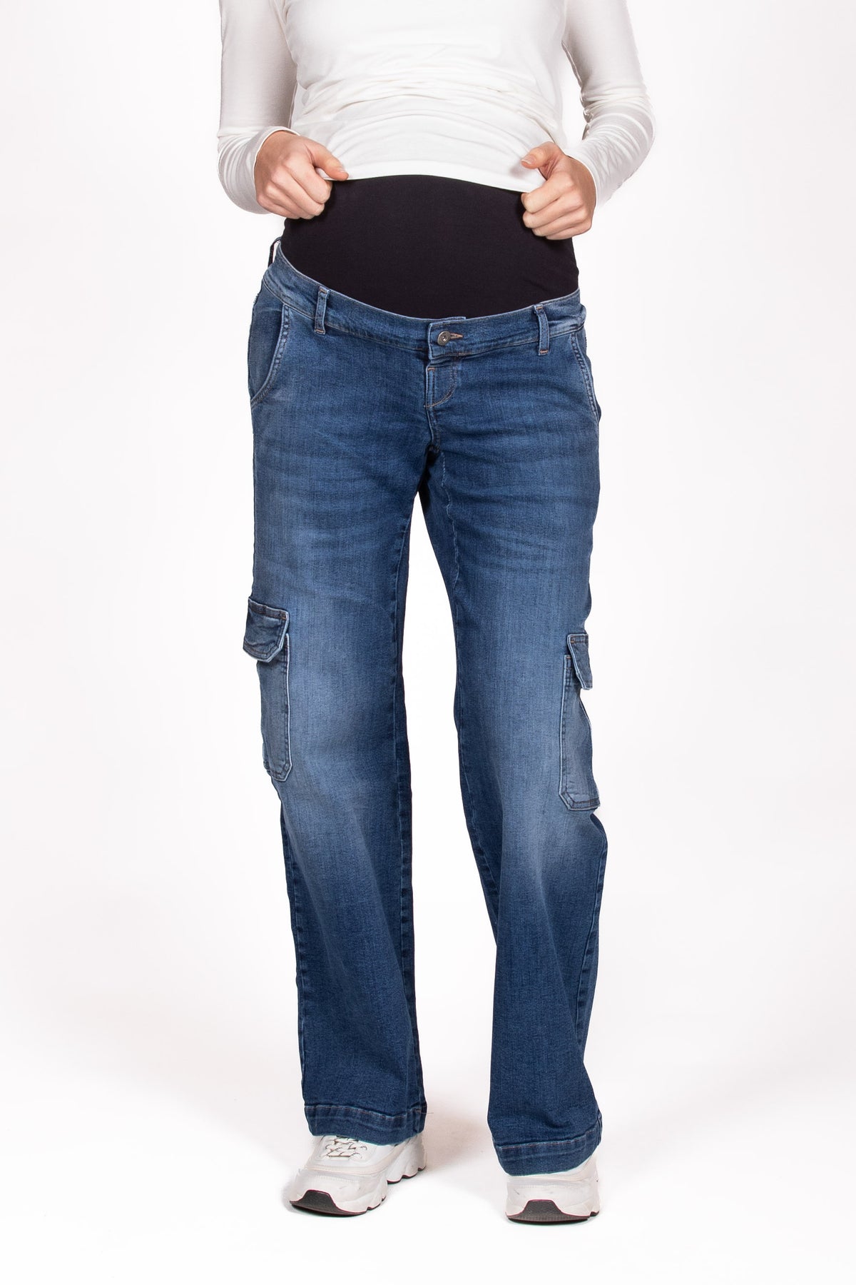 Jeans Straight Leg Cargo | Stone Wash