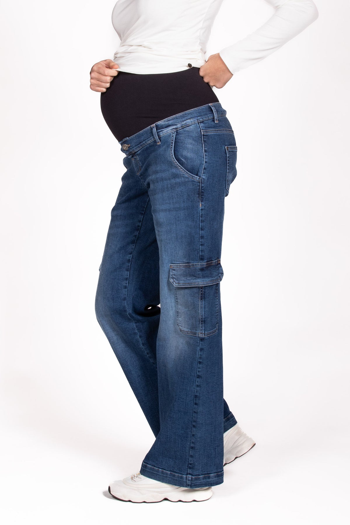 Jeans Straight Leg Cargo | Stone Wash