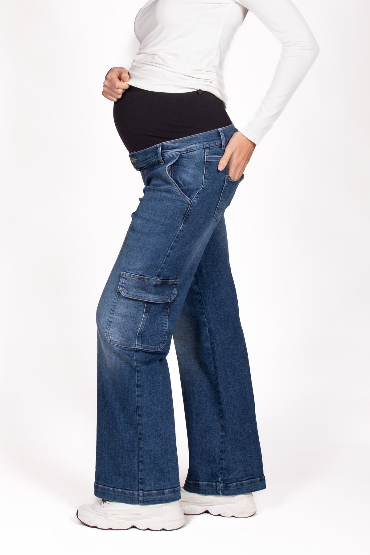 Jeans Straight Leg Cargo | Stone Wash