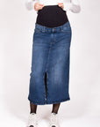 Long Skirt Denim Split | Stone Wash