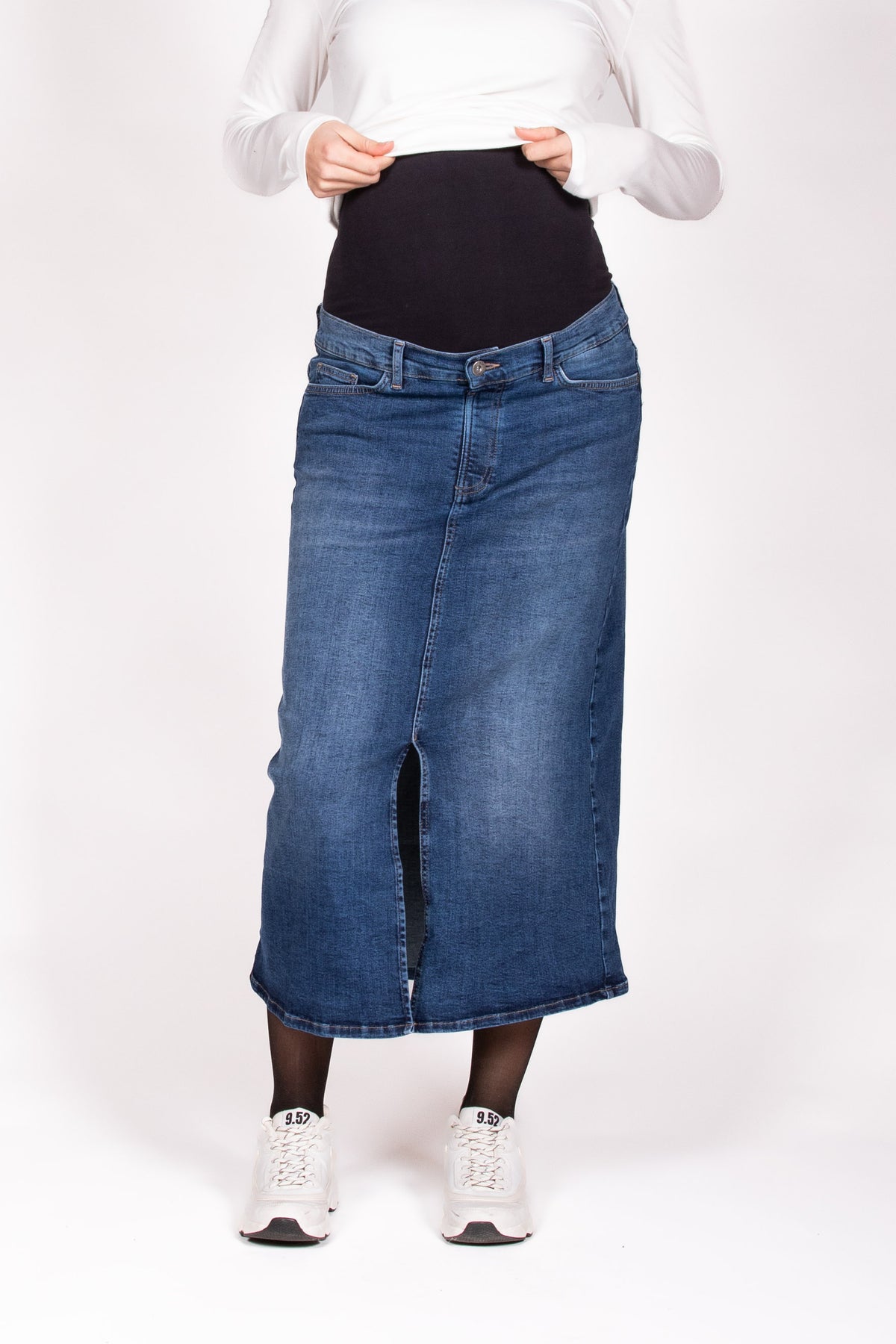 Long Skirt Denim Split | Stone Wash